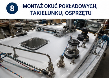 8. Montaż okuć pokładowych, takielunku, osprzętu